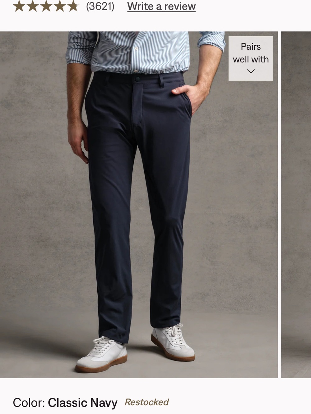 Rhone Classic Commuter Pant - Navy